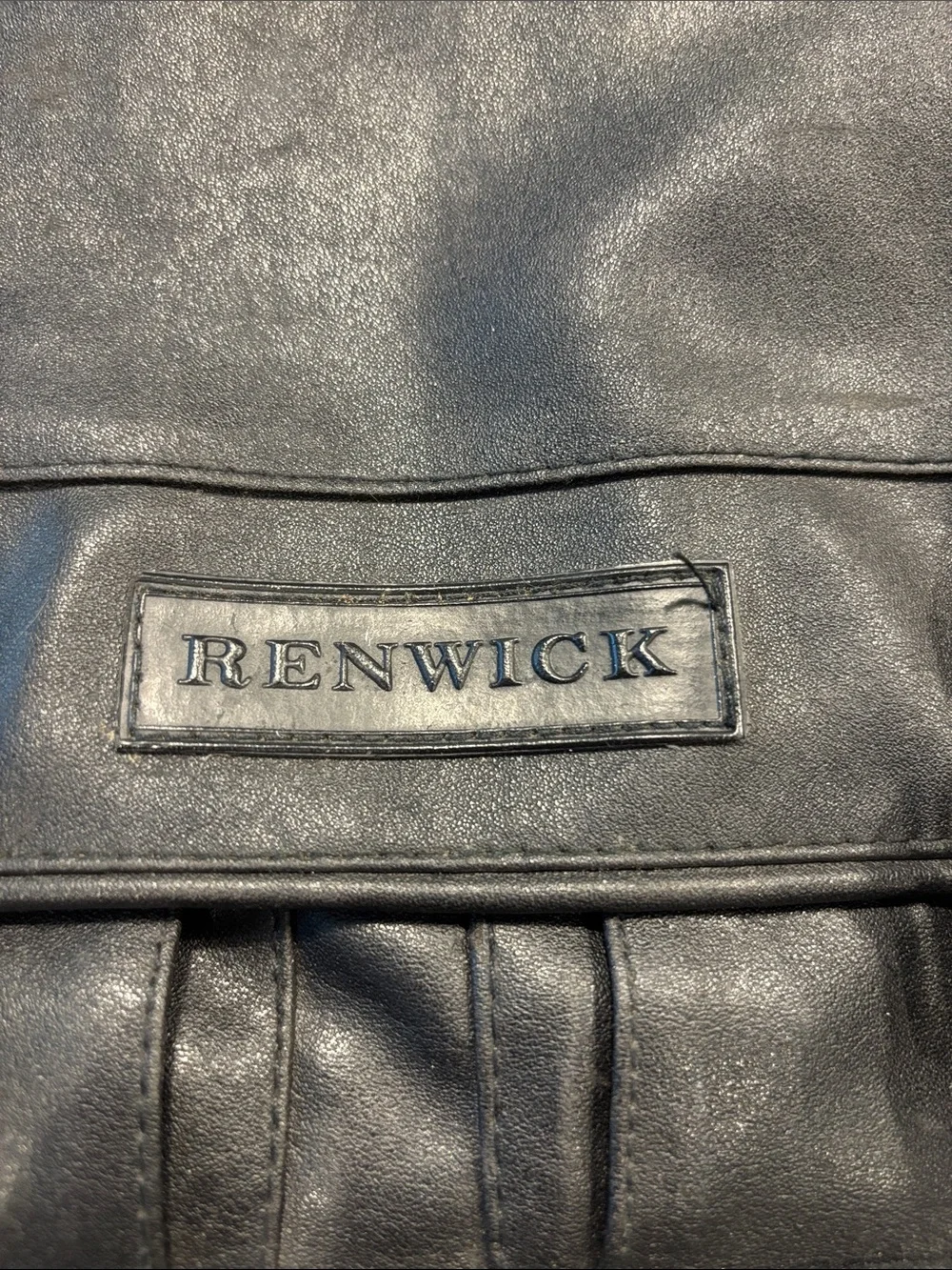 Renwick Soft Black Leather Briefcase Laptop Messenger Bag (No Strap)